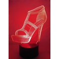 thumbnail image 3 of Lámpara de ilusión LED de luz nocturna 3d de tacón alto, Loveboat 7 luces que cambian de color con base acrílica plana y Abs y cargador USB como decoración del hogar Feliz Sencillez, 3 of 5