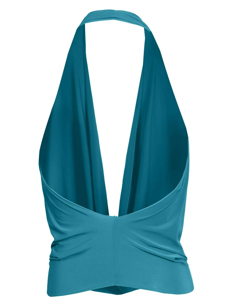 J.O.A. Women's Sleeveless Wrap Top - Side Tie Front Casual Blouse