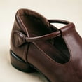 thumbnail image 5 of Shrysg Women's Vintage Mary Jane T-Strap Low Heel Loafers Soft Faux Leather Daily Casual Dress Shoes Brown, 5 of 6