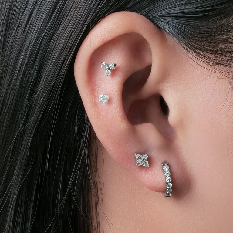 Limerencia Titanium Jewelry Flat Back Internally Threaded Stud