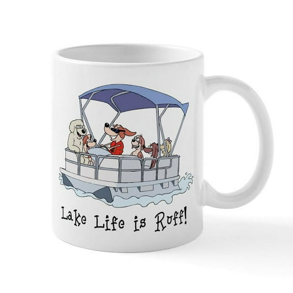 CafePress - Pontoon Boat Mug - 11 oz Ceramic Mug - Novelty Coffee Tea Cup