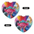 thumbnail image 2 of Qekee Trolls Band Together Print Compact Makeup Mirror Folding Mini Pocket Mirror Portable Hand Mirror Double-Sided 2 x 1x Magnification for Woman Girls-Heart Shape, 2 of 9