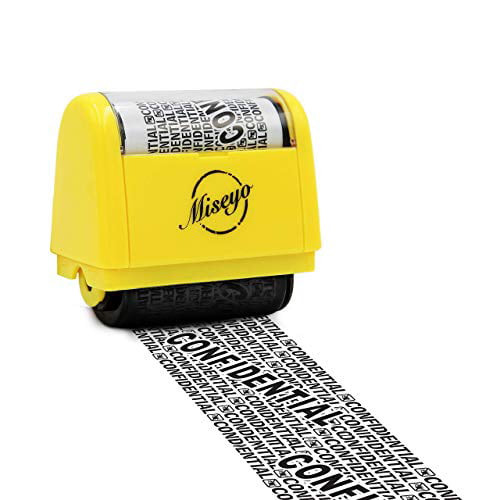 Miseyo Wide Roller Stamp Identity Theft Stamp 1.5 Inch Perfect for Privacy Protection Yellow
