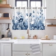 thumbnail image 2 of Navy Blue Flowers Kitchen Curtains Short 45 Inch Length, Summer Pastoral Botanical Grommet Top Bedroom Living Room Curtains, Light Filtering Cafe Curtain Drapes 2 Panels Set 84''x45'', 2 of 9