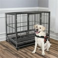 thumbnail image 1 of Pefilos 36" Heavy Duty Dog Cage Crate Kennel Metal Escape Proof Kennel, Dog Crate for Large Dogs, Rabbit Hutch with Tray, Gray, 1 of 14