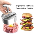 thumbnail image 2 of Prensa para hamburguesas, máquina para hacer hamburguesas de acero inoxidable, con botón de resorte, hamburguesa, 2 of 7