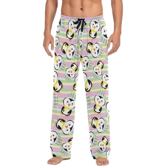 GZHJMY Penguin Pajama Pants for Men, Lounge Pants Lightweight Men Pajama Bottoms with Drawstring Pockets, Christmas New Year Birthday Gifts, XX-Large