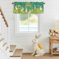 thumbnail image 6 of Valance Curtains for Kitchen Windows Easter Bunny on Green Meadow Rod Pocket Valance Colorful Egg Wild Flower Short Window Curtain Topper for Bedroom Living Room Bathroom 54x18in,1&nbsp;Panel, 6 of 9