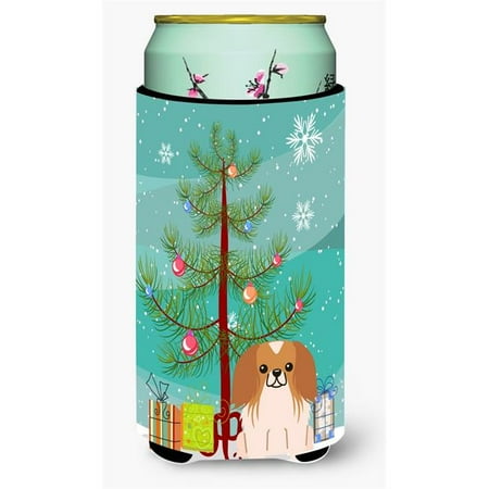 

Merry Christmas Tree Pekingnese Red & White Tall Boy Beverage Insulator Hugger