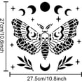 thumbnail image 3 of 1pc Halloween Moth Skull Stencil Moon Phase Skeleton Template 11.8×11.8inch Star Grass Drawing Painting Stencils PET Material Decor on Wood Signs/Wall/Furniture/Fabric, 3 of 8