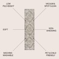 thumbnail image 3 of JONATHAN Y WASHABLE 2 x 8 Runner Rug, Keesha Bold Distressed Medallion - Green/Cream, WSH316C-28, 3 of 9