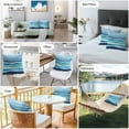 thumbnail image 6 of Summer Coastal Outdoor Pillow Covers Set of 2 Abstract Ocean Wave Waterproof Throw Pillow Case Decorative Square Cushion Cover for Patio Couch Garden Balcony, 18"x18", 6 of 9