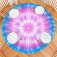 thumbnail image 2 of Colorful Tie Dye Mandala Pattern Round Fitted Tablecloth with Elastic Edge,Dining Table Cover Waterproof,Outdoor Round Tablecloth for Camping,Dining,Indoor and Outdoor, 2 of 7