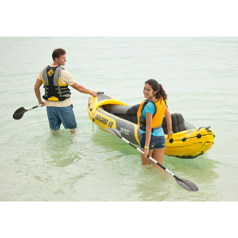 krøllet tyk bakke Intex Explorer K2 Inflatable Kayak with Oars and Hand Pump - Walmart.com