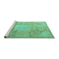 thumbnail image 2 of Ahgly Company Machine Washable Indoor Square Persian Turquoise Blue Traditional Area Rugs, 6' Square, 2 of 4