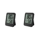 thumbnail image 4 of Ounissouiy Mini termómetro digital Temperatura del hogar Medidor alimentado por Humedad del invernadero Medidor LCD Bebé Guardería Negro Sin retroiluminación 2piezas, 4 of 6