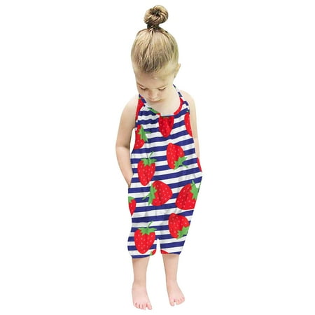 

Oalirro Summer Sale Deals Clearance toddler Kids Baby Girls Sleeveless Summer Romper Jumpsuit Playsuit Clothes