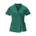 thumbnail image 2 of HongQid Scrubs Top for Women Mock Wrap with Pockets, Soft, 4-Way Stretch & Durable Fabric, 2 of 6