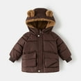 thumbnail image 5 of Staki Kids Boy's Winter Coat Hooded Puffer Windbreaker Warm Cotton Jacket Parka Down Outdoor Coats Jacket Boys(Coffee,1-2 Years), 5 of 7
