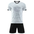 thumbnail image 3 of JanJean Kids Boys Quick Dry Athletic Suit Basketball Football Jersey T-Shirts and Sport Shorts Set White Type A XXS, 3 of 6