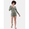 thumbnail image 2 of No Boundaries Brushed Waffle Knit Wrap Sleep Top, Women’s, Sizes XS-XXL, 2 of 5