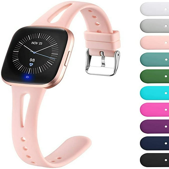 Waterproof watch band smart watch wristband silicone replacement for Fitbit Versa2/versa Lite/versa Sand Powder Small,Sand Pink
