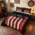 thumbnail image 2 of Manfei Vintage US Flag Full Size Comforter Sets, We The People 250 Years Print Bedding Comforter Set, Black, Black Reversible 3 Pieces, 1 Comforter and 2 Pillowcases, 2 of 6