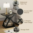 thumbnail image 3 of End Side Table, Modern End Table with Storage Shelf, X-Design Side Table Living Room, 3 of 7