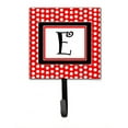 thumbnail image 5 of Letter I Initial  - Red Black Polka Dots Leash or Key Holder, 5 of 7