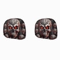 thumbnail image 5 of Halloween Mechanical Demon Skull Car Headrest Covers, 2‑Pack Creepy Robot‑Style Skeleton Face Print Vehicle Seat Head Rest Protector for Car Interior Halloween Decor, 5 of 5