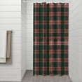 thumbnail image 2 of Green and Red Christmas Plaid Pattern Shower Curtain 36"x72" ,Bathroom Decorative Shower Curtains Set with 12 Hooks,Modern Waterproof Washable Shower Curtain, 2 of 6