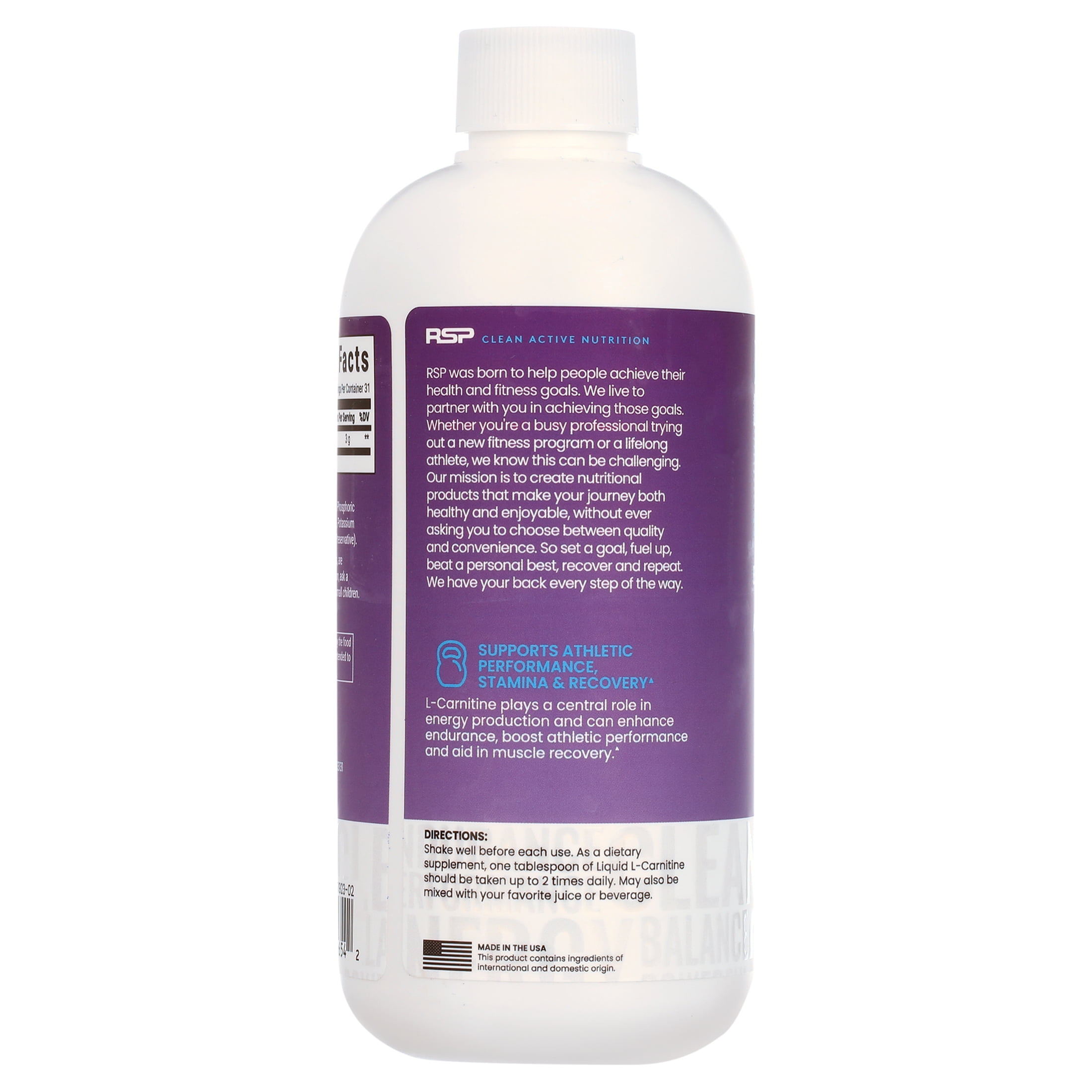 RSP Nutrition Liquid L-Carnitine Weight Management Formula, Berry, 16 fl  oz, 31 Servings - Walmart.com