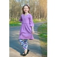 thumbnail image 2 of Millie Loves Lily Girls Orchid Petal And Purple Dress And Printed Leggings Set, Toddler Girl Size 3T, (4-PCS), 2 of 3