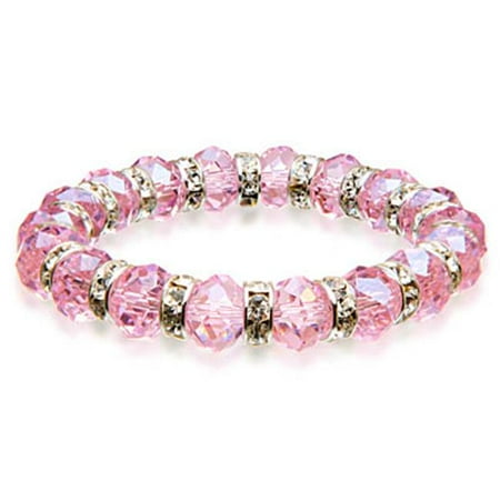 Alexander Kalifano BLUE-BGG-23 Gorgeous Glass Bracelet - Rose Quartz