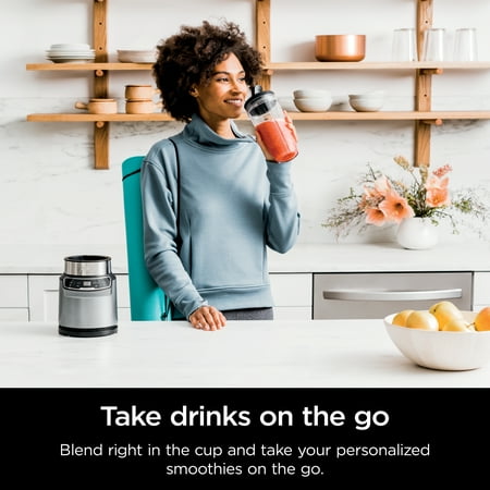 Ninja - Nutri-Blender Pro Personal Blender with Auto-iQ - Cloud Silver