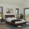 thumbnail image 3 of Dalen 45" Bed Frame Queen, Adjustable Headboard, Mid-Century, Solid Wood, Walnut, 3 of 21