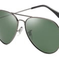 thumbnail image 2 of Gafas de marco de metal Gafas de sol de aviación de doble puente de moda Protección solar FLhrweasw Nuevo, 2 of 6