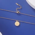 thumbnail image 2 of EUEAVAN Gold Cross Round Plate Pendant Necklace Stainless Steel Jewelry, 2 of 6