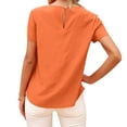 thumbnail image 4 of Guardurnaity Mujer Camiseta Verano Cuello Manga Corta Volantes Casual Top Suelto Prendas para la parte del cuerpo Naranja L, 4 of 6