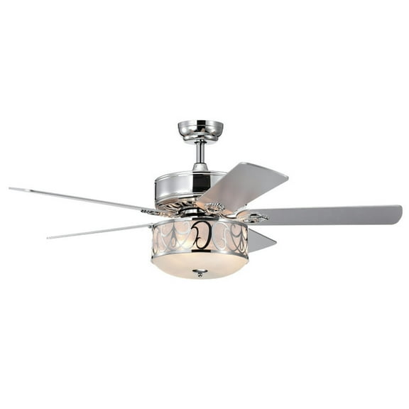 YYAo Ceiling Fans, Noiseless Ceiling Fan,52 Inch Ceiling Fan with Light Reversible Blade and Adjustable Speed-Silver