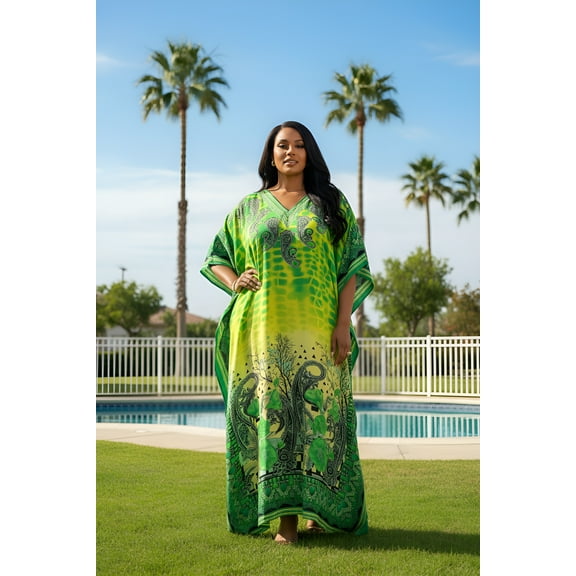 Oussum Women Plus Size Kaftans Dress Maxi Loose Caftans Casual Dresses Online