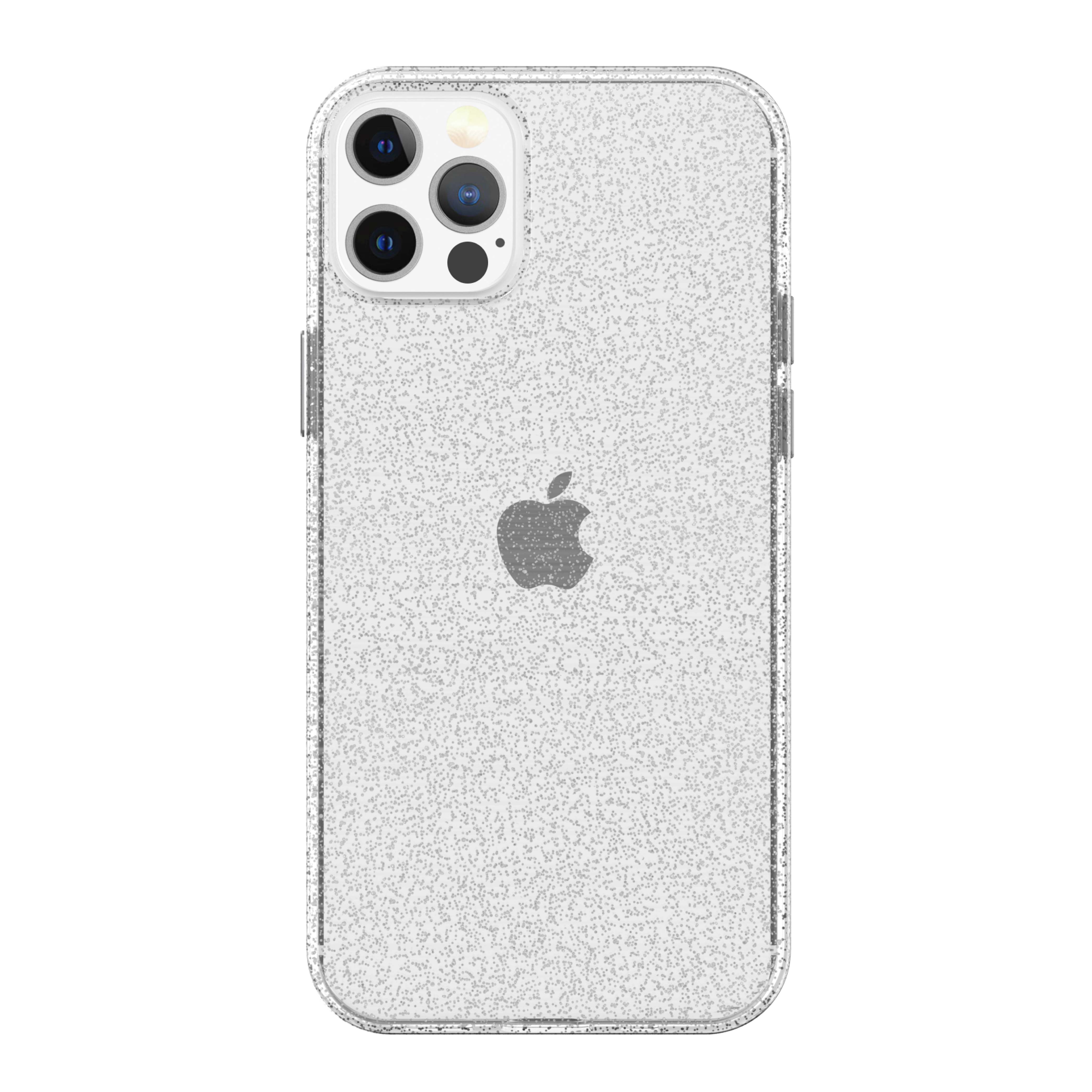 onn. Silver Glitter Phone Case for iPhone 12 Pro Max, Silver