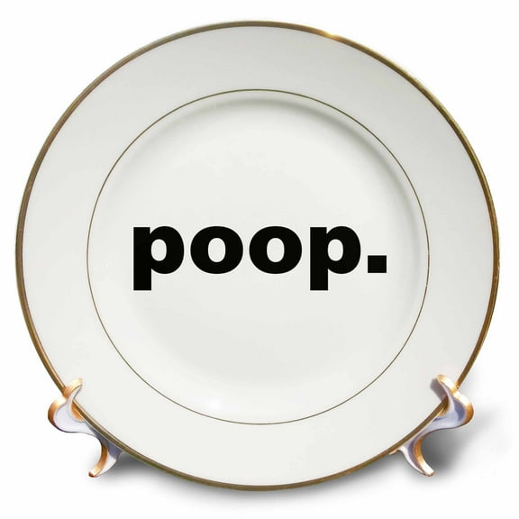 3dRose, Poop, 8 inch Porcelain Plate