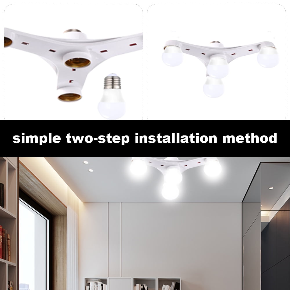 1 To 4 E27 Chandelier Ceiling Light Led Lamp Holder Multiple Bulb Base Adapter Halogen Replacement Lights Socket Splitter Converter