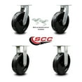 thumbnail image 2 of 10 Inch Extra Heavy Duty Phenolic Wheel Caster Set 2 Swivel Locks 2 Rigid SCC, 2 of 2