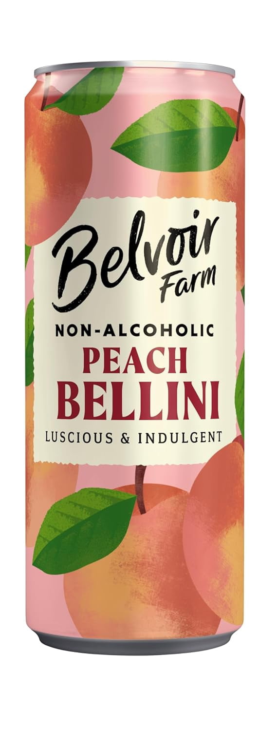 Belvoir Farm Non Alcoholic Peach Bellini 4-Pack of 8.4oz Cans