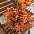 thumbnail image 6 of hengsof Fall Artificial Maple Leaves Branches with Pumpkins, Fake Autumn Floral Pumpkin Picks, Faux Silk Fall Leaves Stems Bundles for Thanksgiving Home Indoor Outdoor DIY Arrangement, 6 of 6