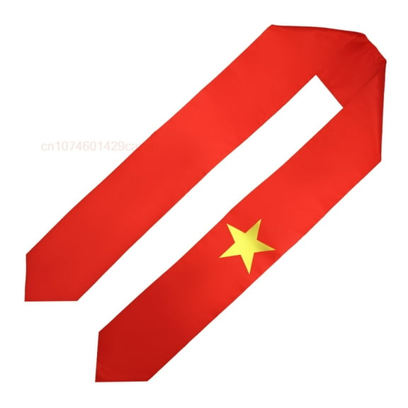 Vietnam Flag 180*15CM Graduation Sash Stole Scarf Double Sided for Study Aboard International Class Of 2024