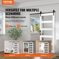 thumbnail image 2 of VEVOR Barn Door and Hardware Kit, 30" x 84" Wood and Glass Sliding Barn Door, Smoothly and Quietly, Barn Door Kit with 8-in-1 Floor Guide and Door Handle, Spruce Wood Slab and Frosted Glass, 2 of 9