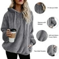thumbnail image 3 of HTOOQ Chandail à Capuchon Duveteux pour Femmes 1/4 Zip Léger Chandails à Capuchon pour Femmes Pull Sherpa Chandail à Capuchon Chandails en Molleton et Chandails à Capuchon pour Femmes, 3 of 4